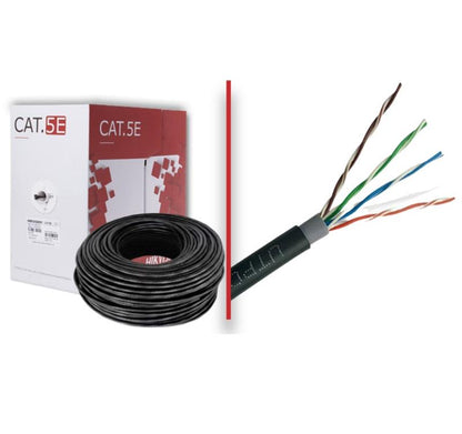 HIKVISION CABLE UTP CAT5E 100% COBRE PARA EXTERIORES, CAJA DE 305m, DS-1LN5EO-UU/E