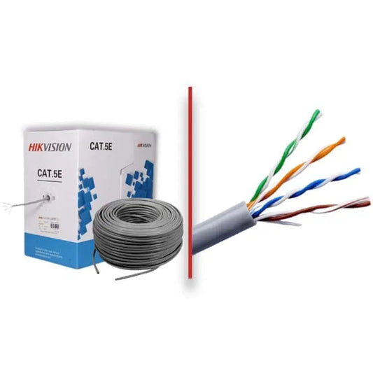 HIKVISION CABLE UTP CAT5E 100% COBRE PARA INTERIORES, CAJA DE 305m, DS-1LN5E