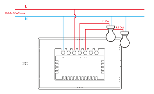 SONOFF SWITCH INTELIGENTE TOUCH DE PARED T3US2C