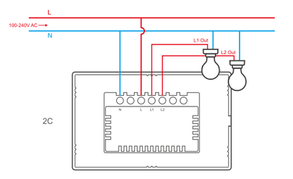 SONOFF SWITCH INTELIGENTE TOUCH DE PARED T3US2C
