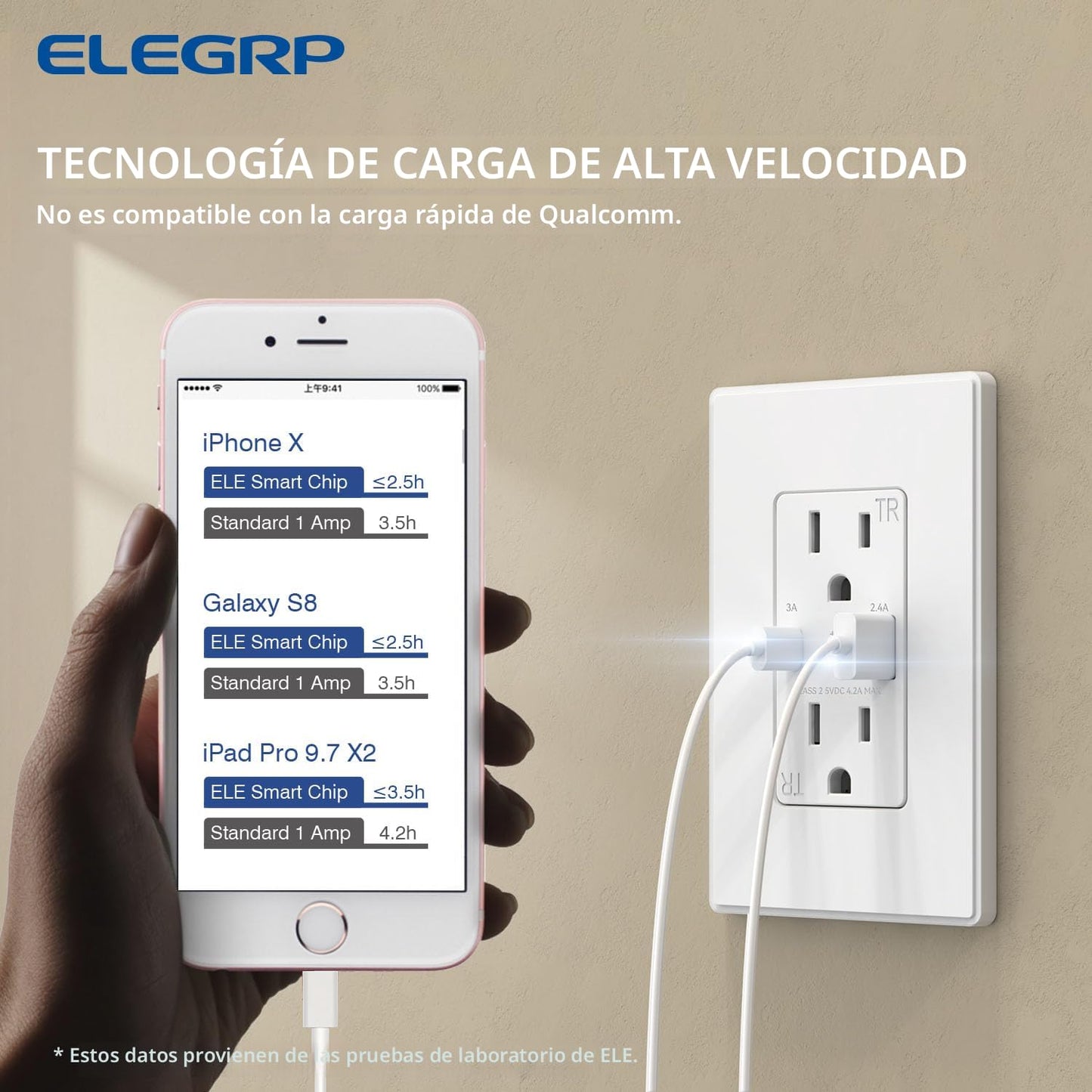 ELEGRP TOMACORRIENTE POLARIZADO CON PUERTOS USB A Y C DE 15A