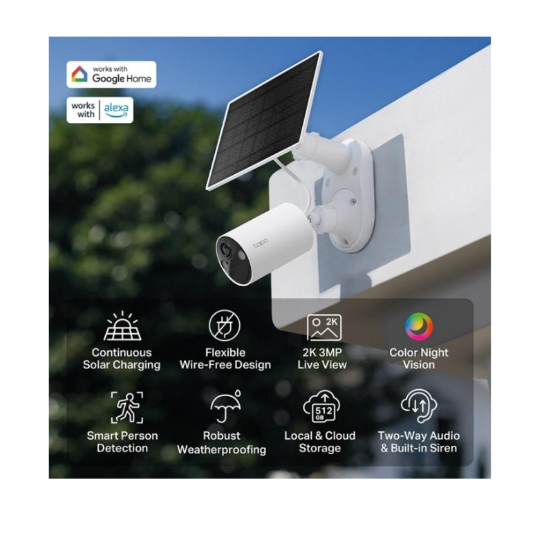 TAPO CÁMARA TAPO INALÁMBRICA DE 3MP CON PANEL SOLAR INTEGRADO KIT C410