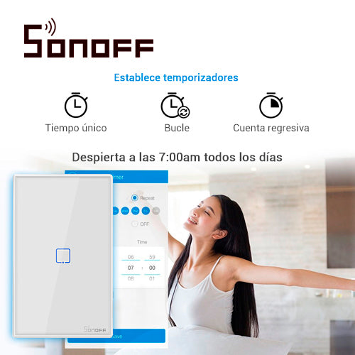 SONOFF SWITCH INTELIGENTE TOUCH DE PARED T2US1C