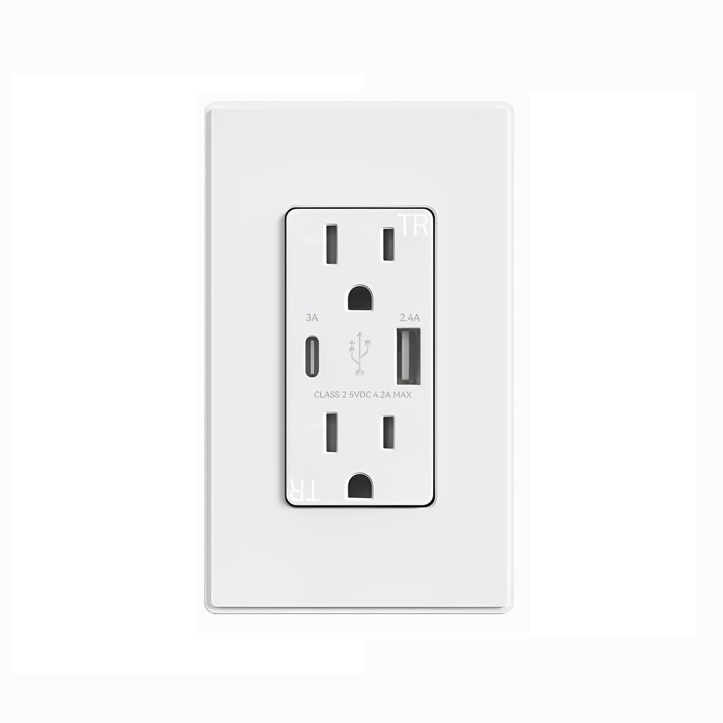 ELEGRP TOMACORRIENTE POLARIZADO CON PUERTOS USB A Y C DE 15A