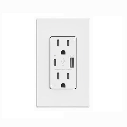 ELEGRP TOMACORRIENTE POLARIZADO CON PUERTOS USB A Y C DE 15A